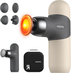 Mini Heated Massager - FSA/HSA Eligible Deep Tissue Therapy W/4 Attachments Grey