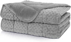 Weighted Blanket Twin 15Lbs for Adult(48"×78",Gray) Breathable Soft Minky Weighted Throw Blanket for All Season,Heavy Blanket with Premium Glass Beads