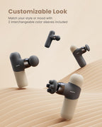 Mini Heated Massager - FSA/HSA Eligible Deep Tissue Therapy W/4 Attachments Grey
