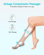 Leg Compression Boots Massager for Circulation and Pain Relief, Leg Air Compression Foot and Calf Massager with Heat