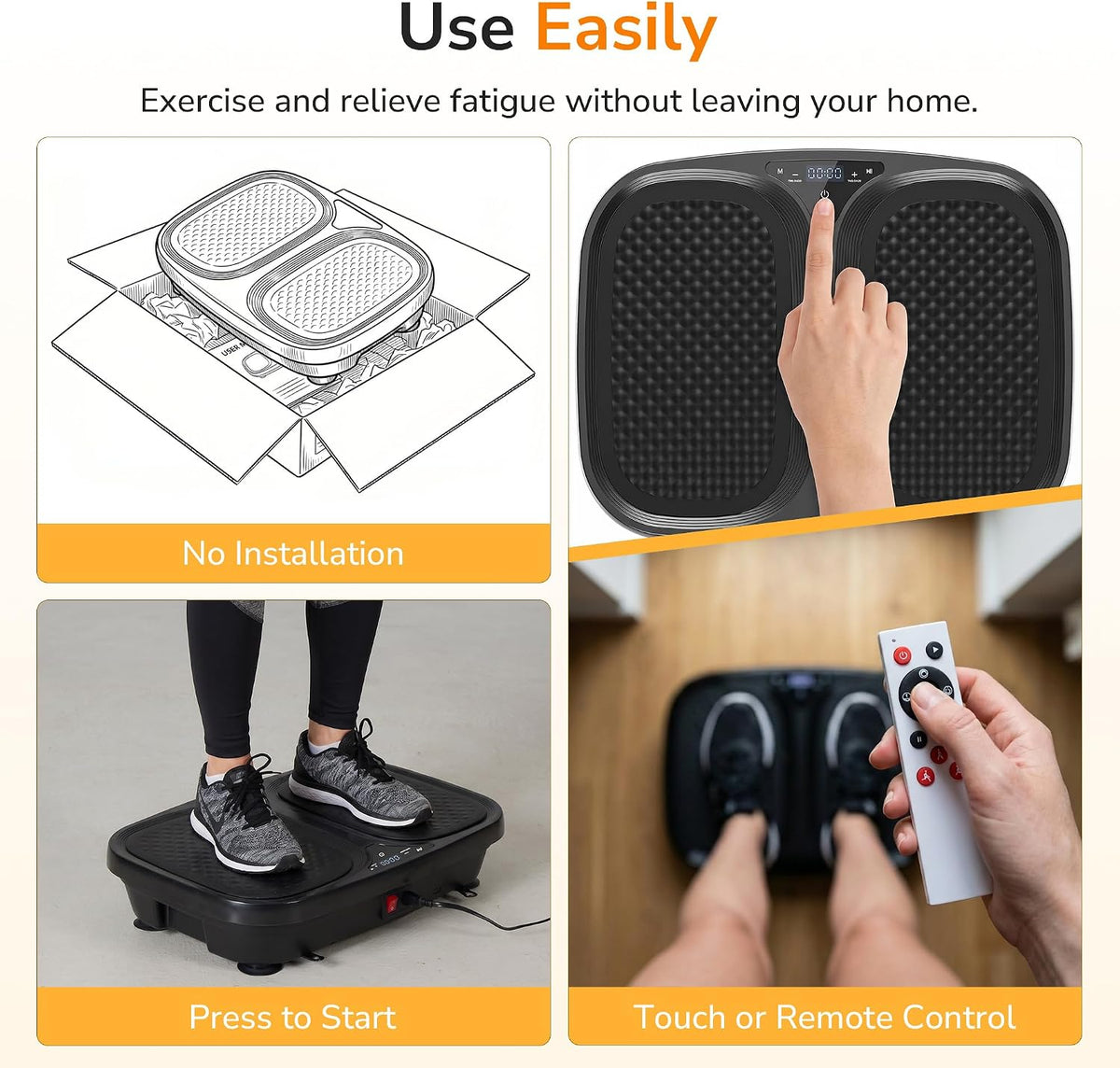 Vibration Plate Exercise Machine,280Lbs Capacity 120 Levels Full Body Workout Shake Plate, Vibration Plate Machine for Weight Loss Home Gym Fitness Equipment