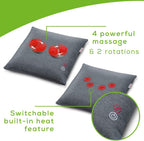 Shiatsu Back and Neck Massager | Kneading Deep Tissue Massage Pillow with Heat | Shiatsu Massager for Neck, Shoulders, Lower Back, Legs | Portable Massage Cushion with Optional Heat, MG134